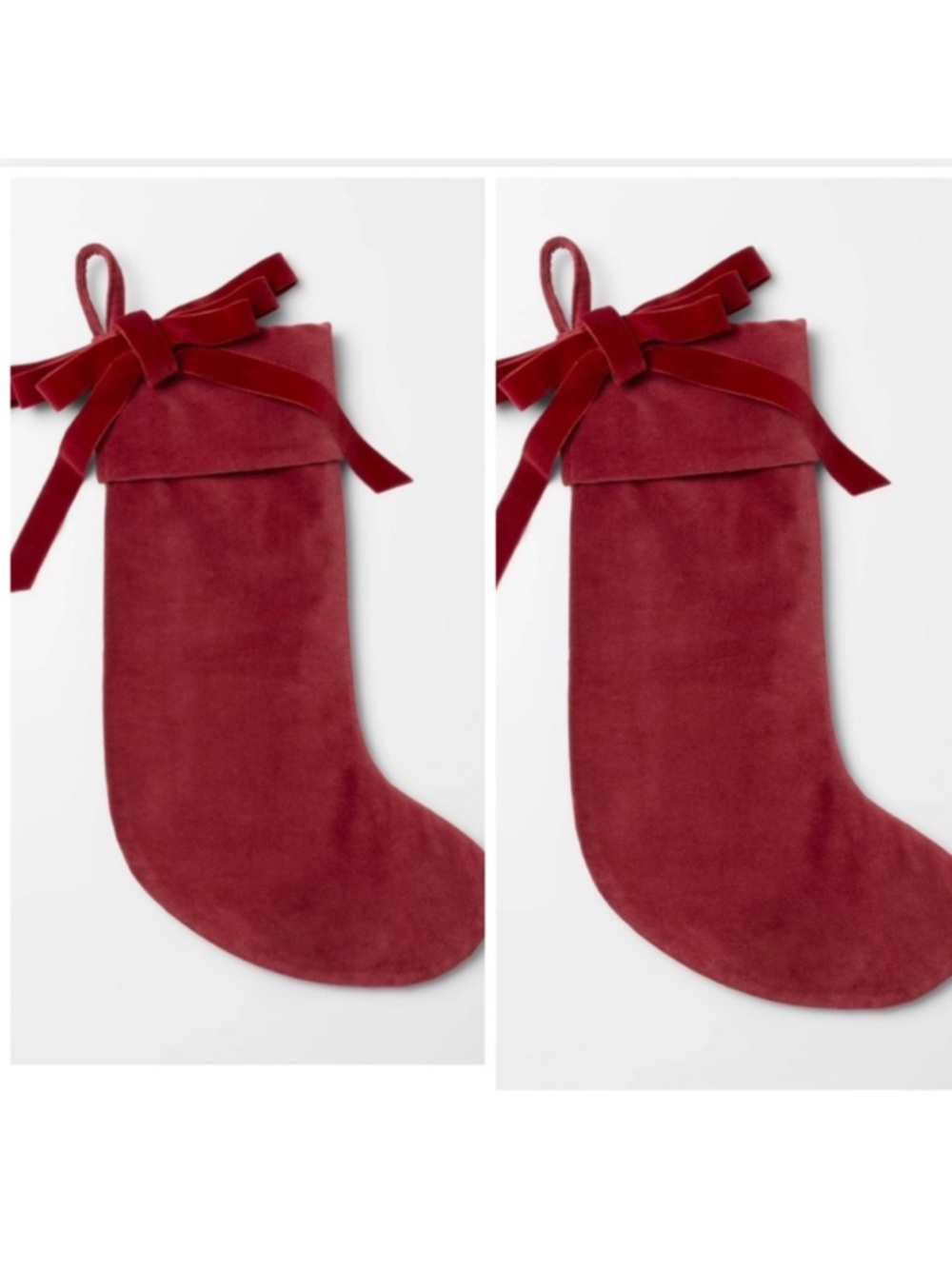 *** Set of 2 *** Velvet Bow Christmas 2025 Stocking Red Threshold™ Studio McGee